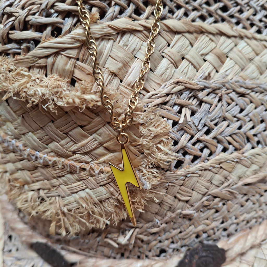 Collier Maille Flash Jaune Fluo