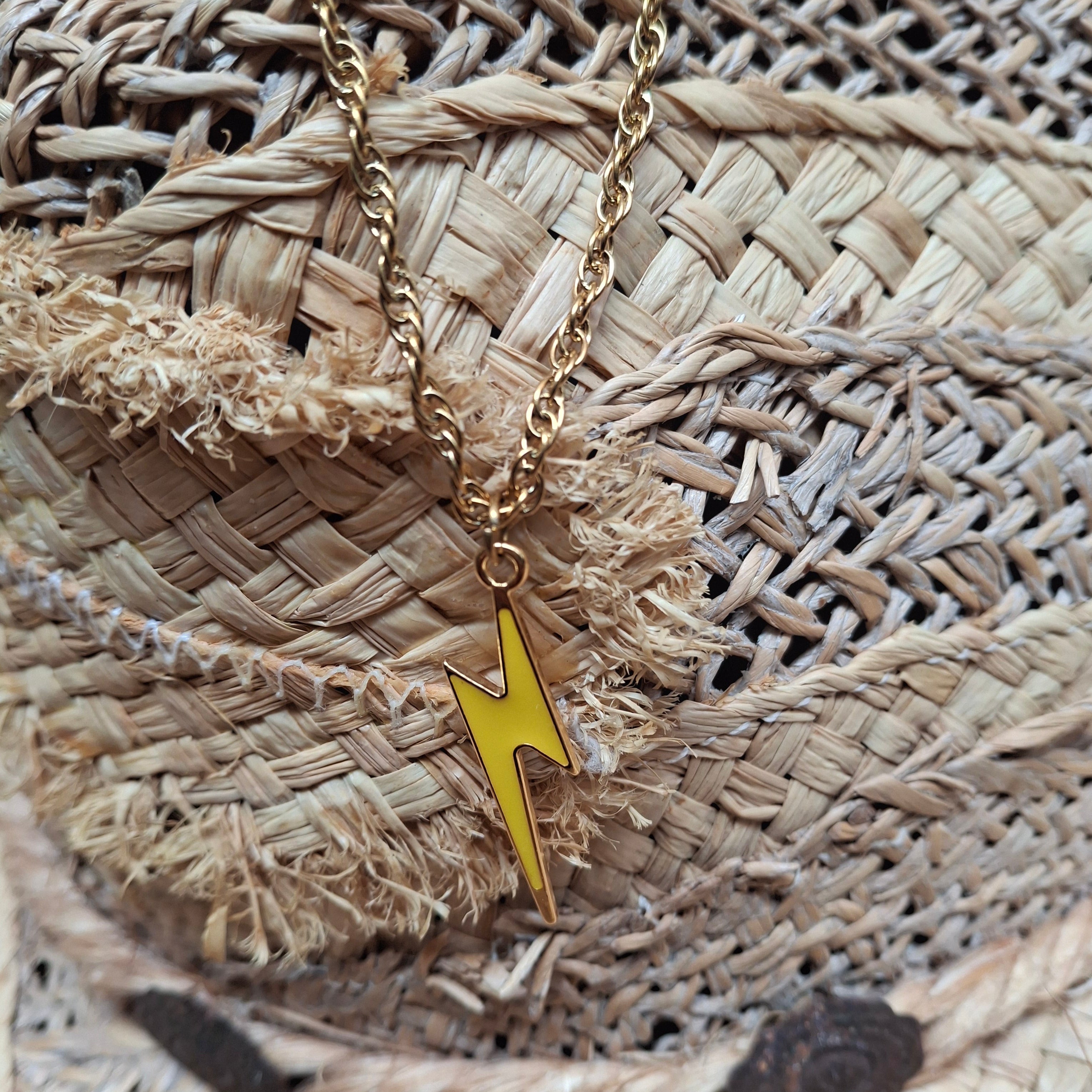 Collier Maille Flash Jaune Fluo