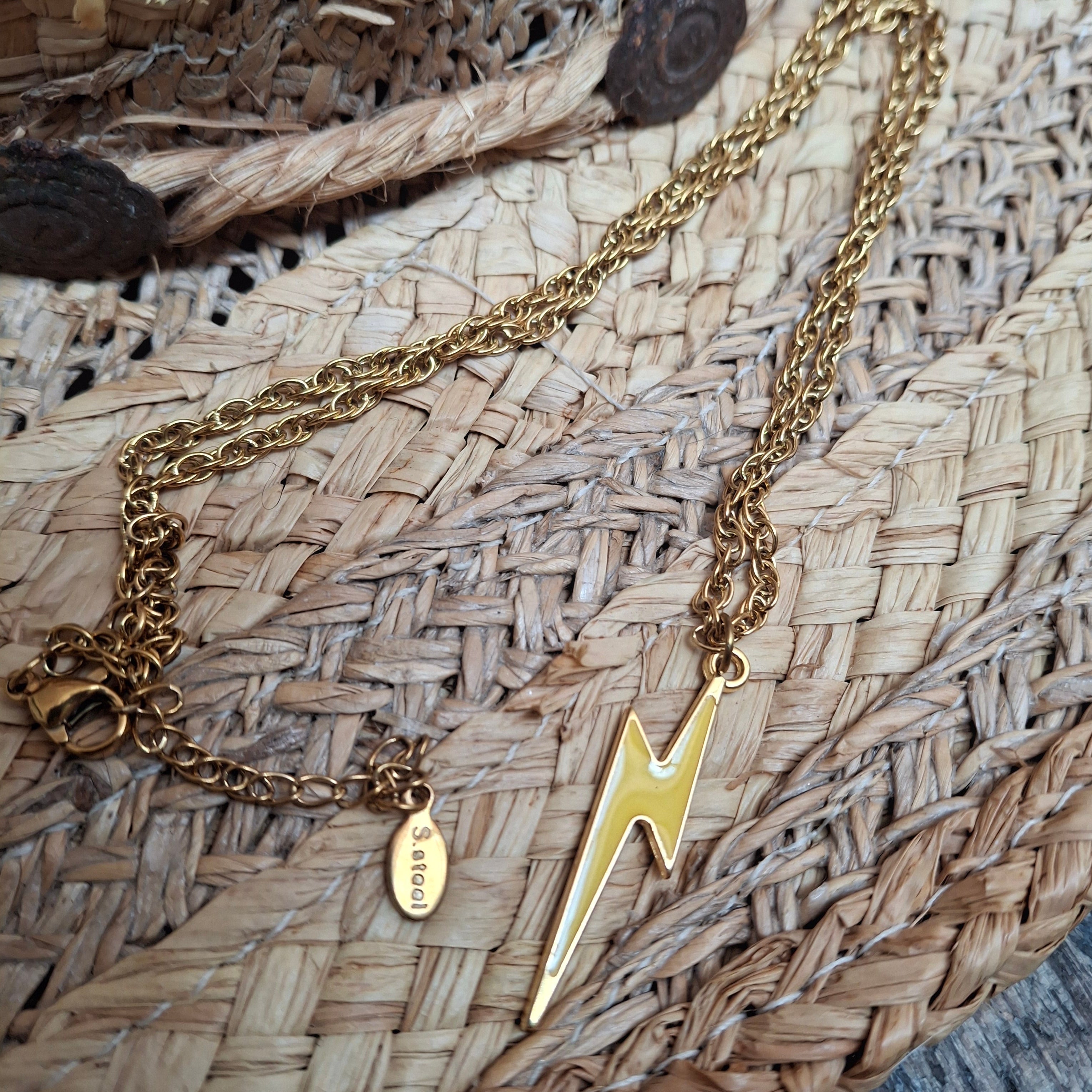 Collier Maille Flash Jaune Fluo