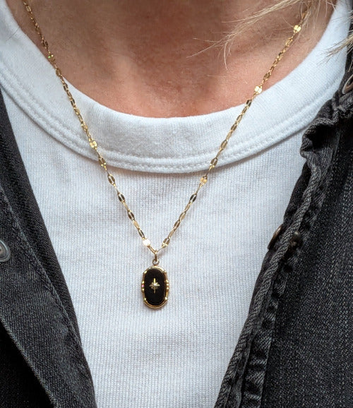 Collier Maille Ovale Antoinette noir