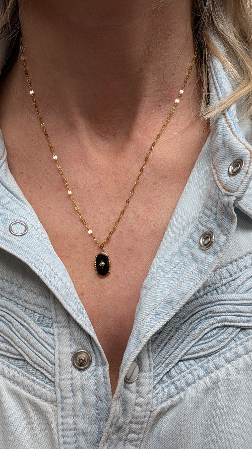 Collier Maille Ovale Antoinette noir