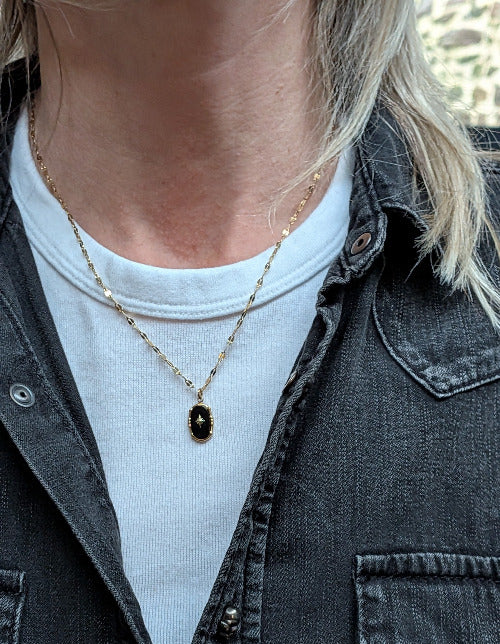 Collier Maille Ovale Antoinette noir