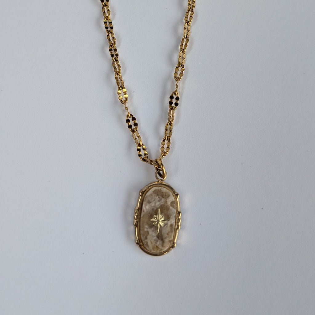 Collier Maille Ovale Fantaisie Antoinette beige