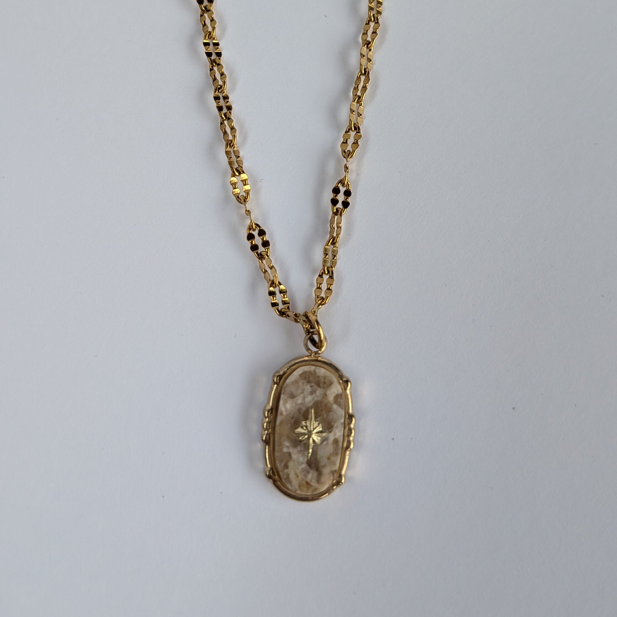 Collier Maille Ovale Fantaisie Antoinette beige