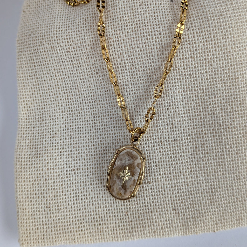 Collier Maille Ovale Fantaisie Antoinette beige