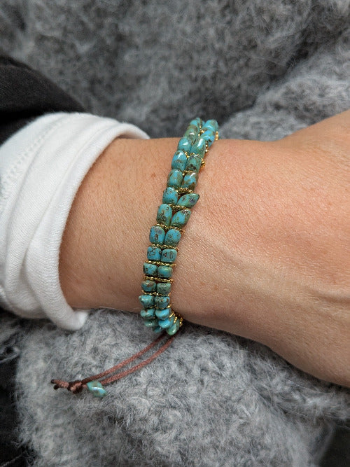 Drakk turquoise et doré