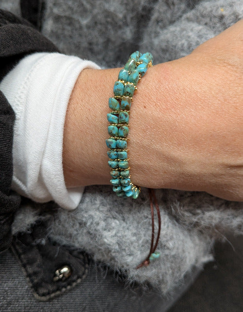 Drakk turquoise et doré