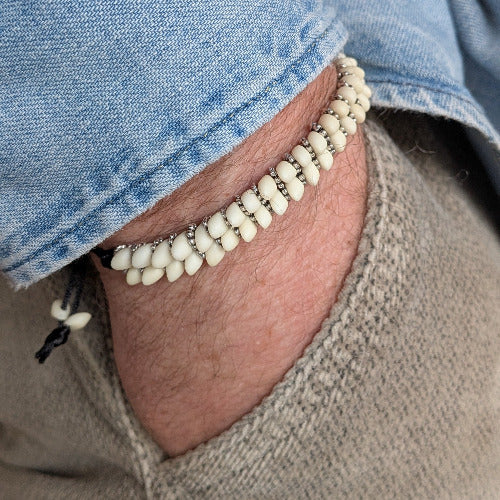 Bracelet Homme Drakk cream et argent