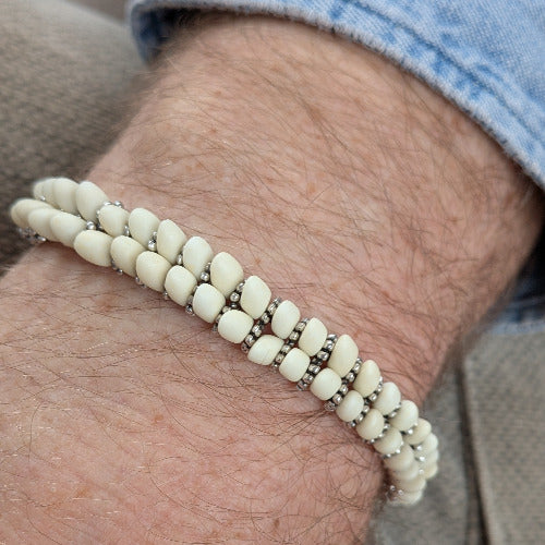 Bracelet Homme Drakk cream et argent