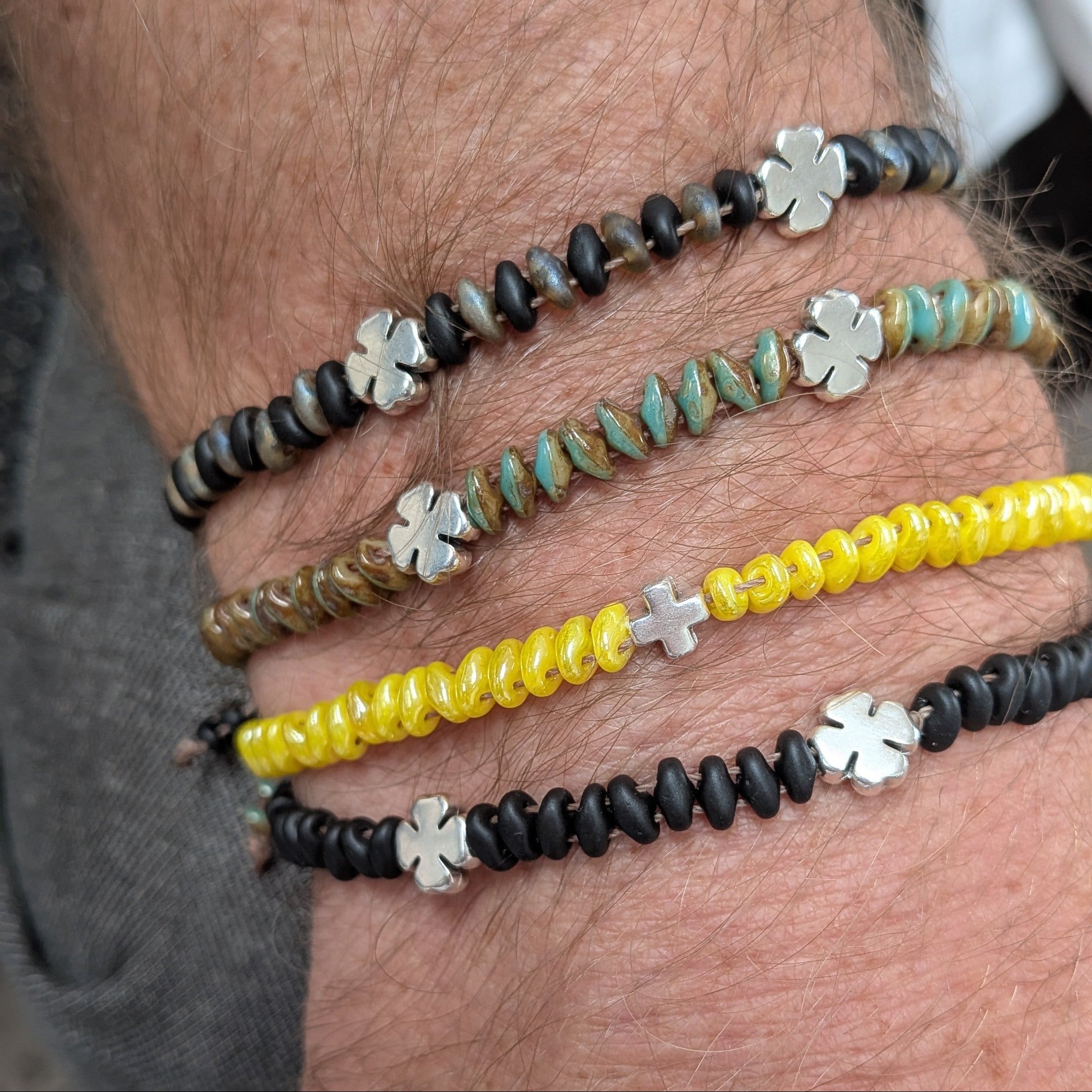 Bracelet Homme Gun Trèfle Noir
