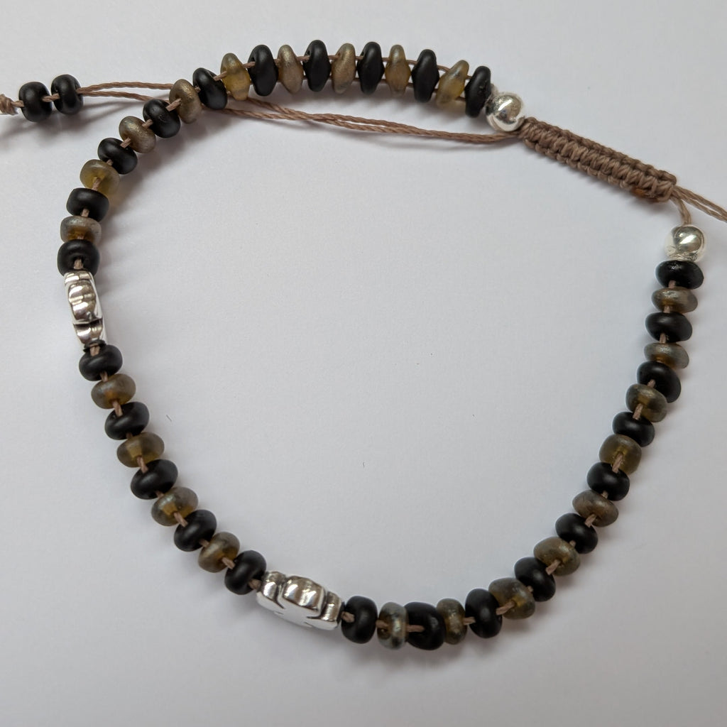 Bracelet Homme Gun Noir et pierre