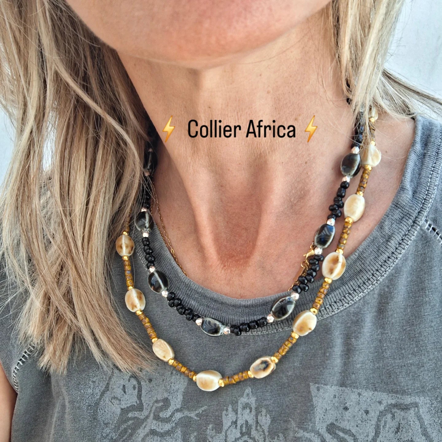 Collier Africa Noir