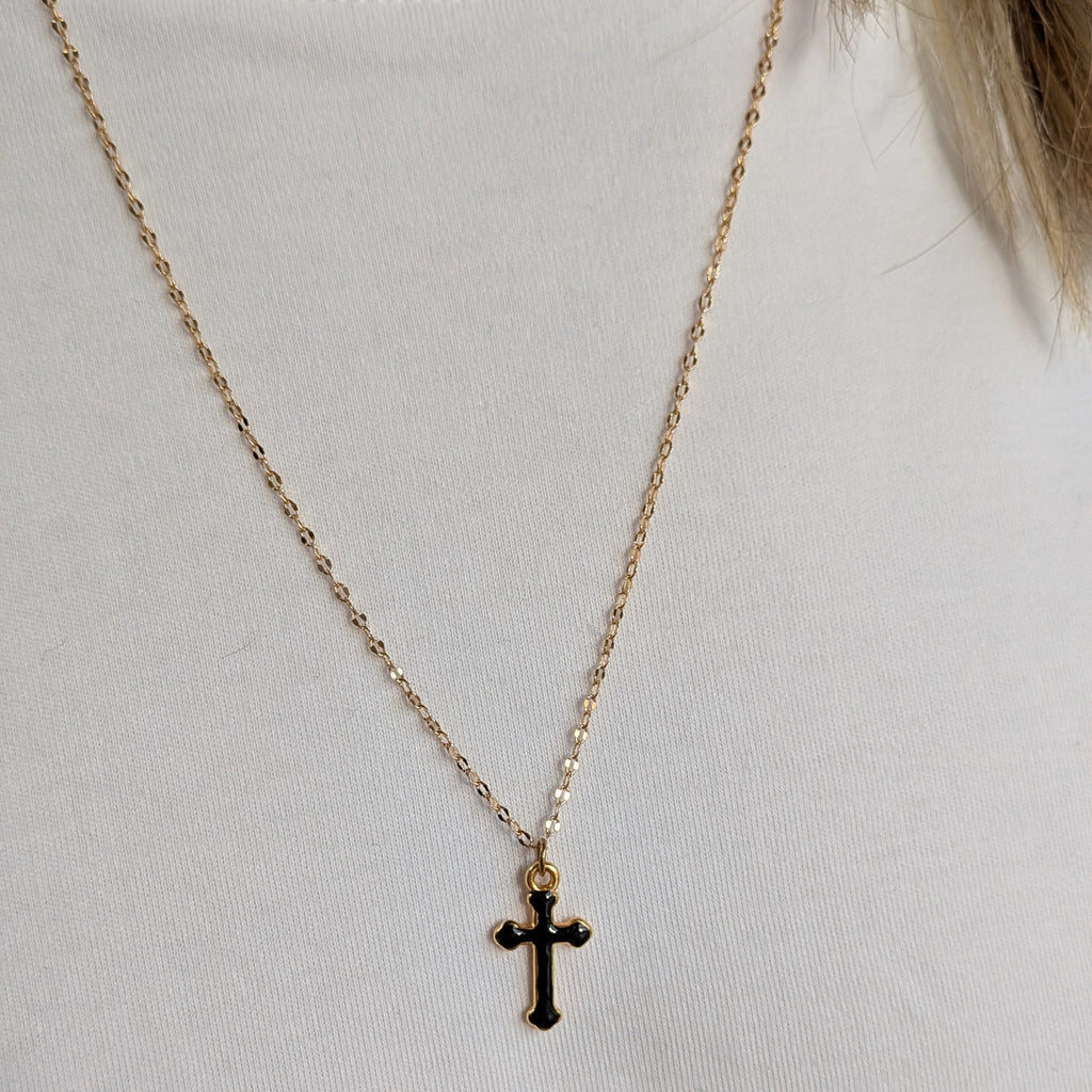 Collier Maille Ovale Fantaisie Lily Noir