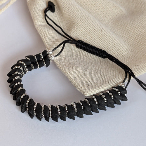 Bracelet Homme Drakk Noir et Argent