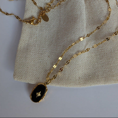 Collier Maille Ovale Antoinette noir