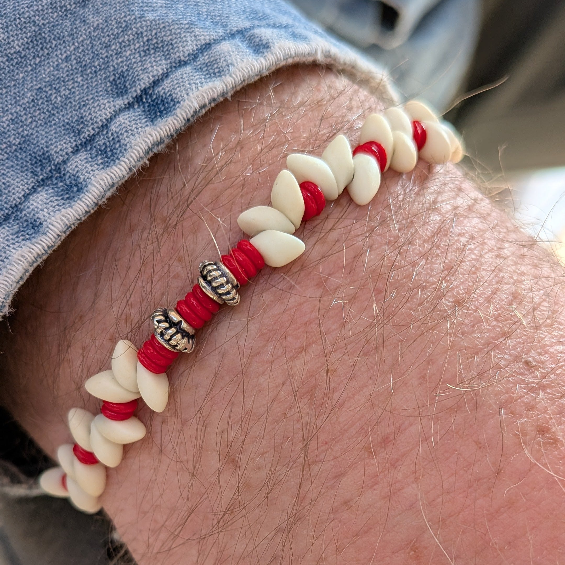 Bracelet Homme Drakk cream et rouge