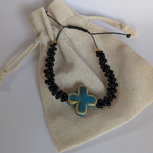 Skadi Cross Noir croix bleue et noir